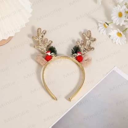 Baby Christmas Deer Horn Headband - Golden - image 3