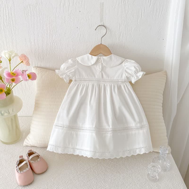 Toddler Girl Solid Color White Sweet Dress - image 7
