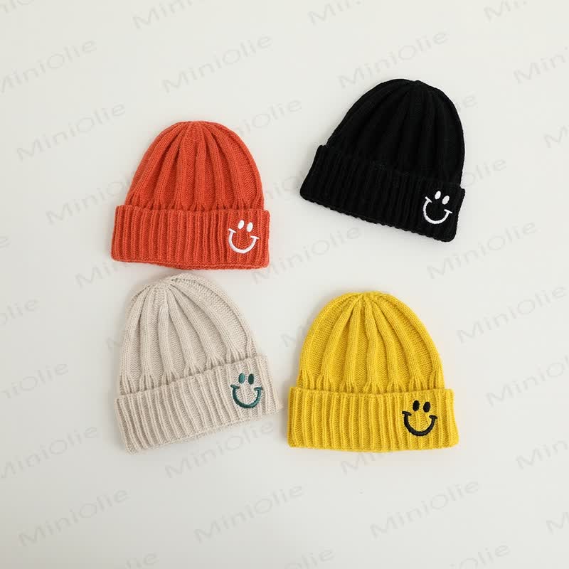 Baby Embroidered Smile Knitted Beanie - image 2