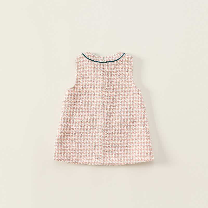 Toddler Girl Plaid Bowknot Sleeveless Dress