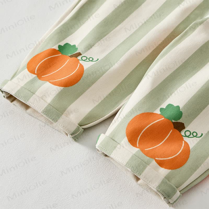 Baby Toddler Pumpkin Stripes Overalls - image 5