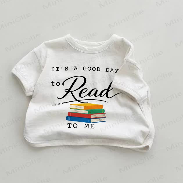 IT'S A GOOD DAY TO READ TO ME Baby White Books Print T-shirt - White - 18-24M - image 1