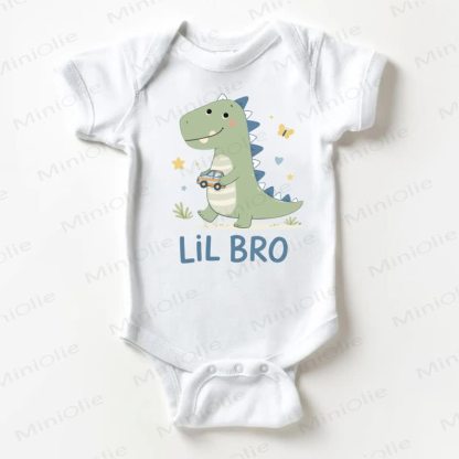 LIL BRO Baby Dinosaur White Bodysuit - White - 18-24M - image 1