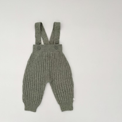 Baby Solid Color Knitted Overalls - Green - 2-3T - image 13