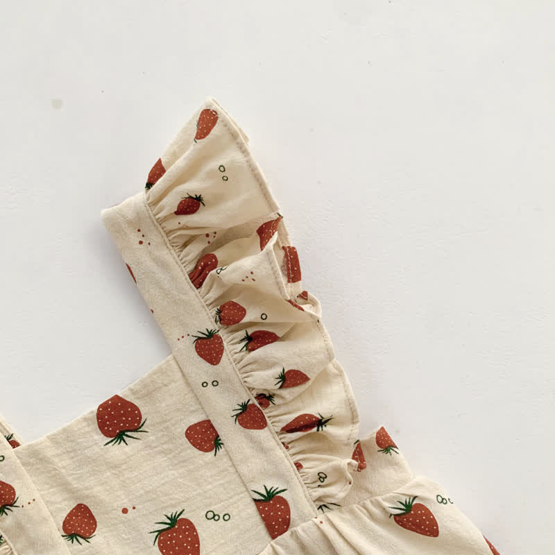 Strawberry Embroidered Ruffle Underwire Bodysuit