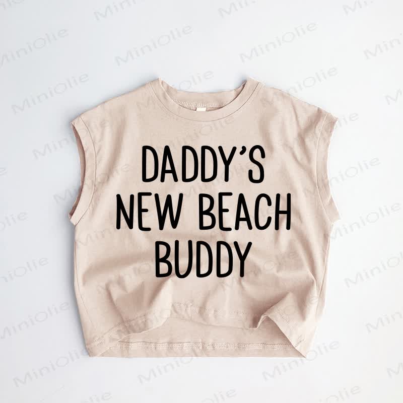 DADDY'S/MOMMY'S NEW BEACH BUDDY Baby Toddler Khaki Tank Top - Khaki: DADDY'S - 3-5T - image 1