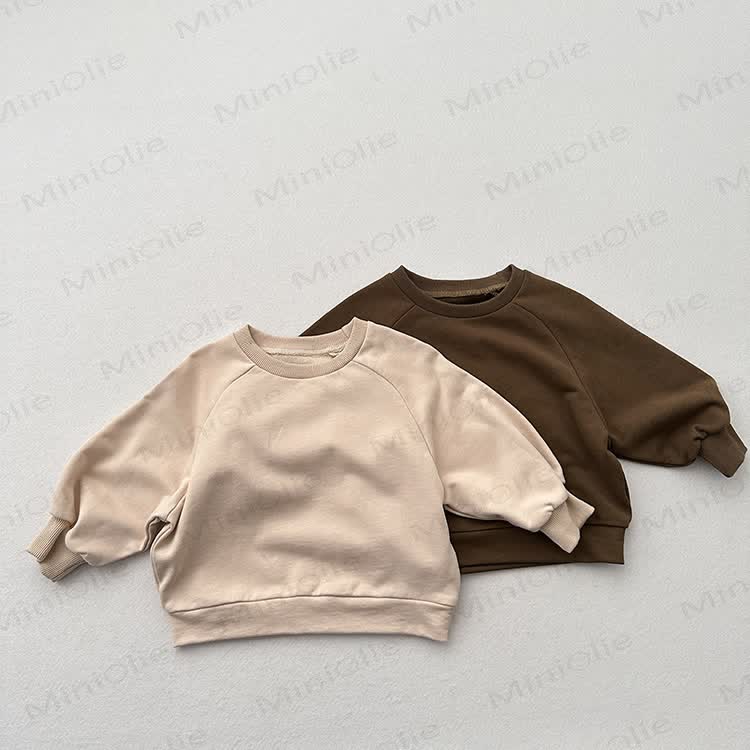 Toddler Solid Color Round Collar Casual Sweatshirt  - image 6