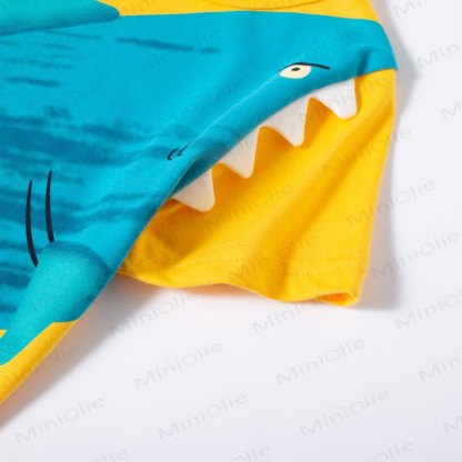 Kid Boy Cartoon Shark Printed T-Shirt - image 6