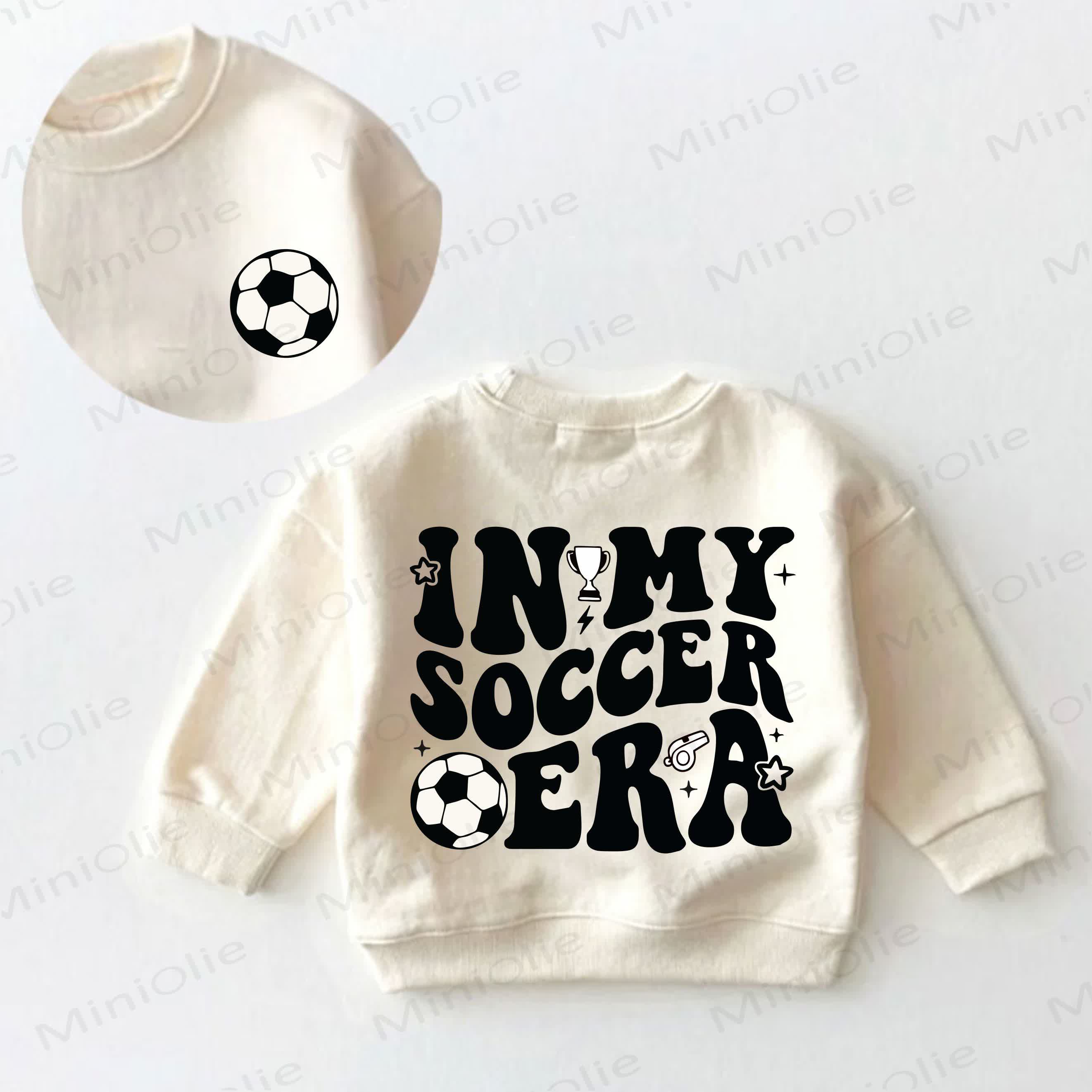 IN MY SOCCER ERA Baby Toddler Cream Sweatshirt - Cream - 3-5T - image 1