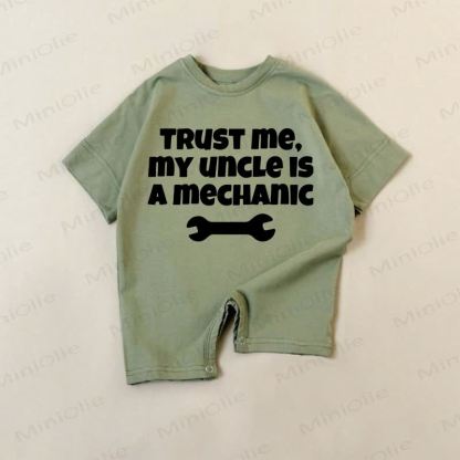 TRUST ME, MY UNCLE IS A MECHANIC Baby Green Romper - Green - 18-24M - image 1