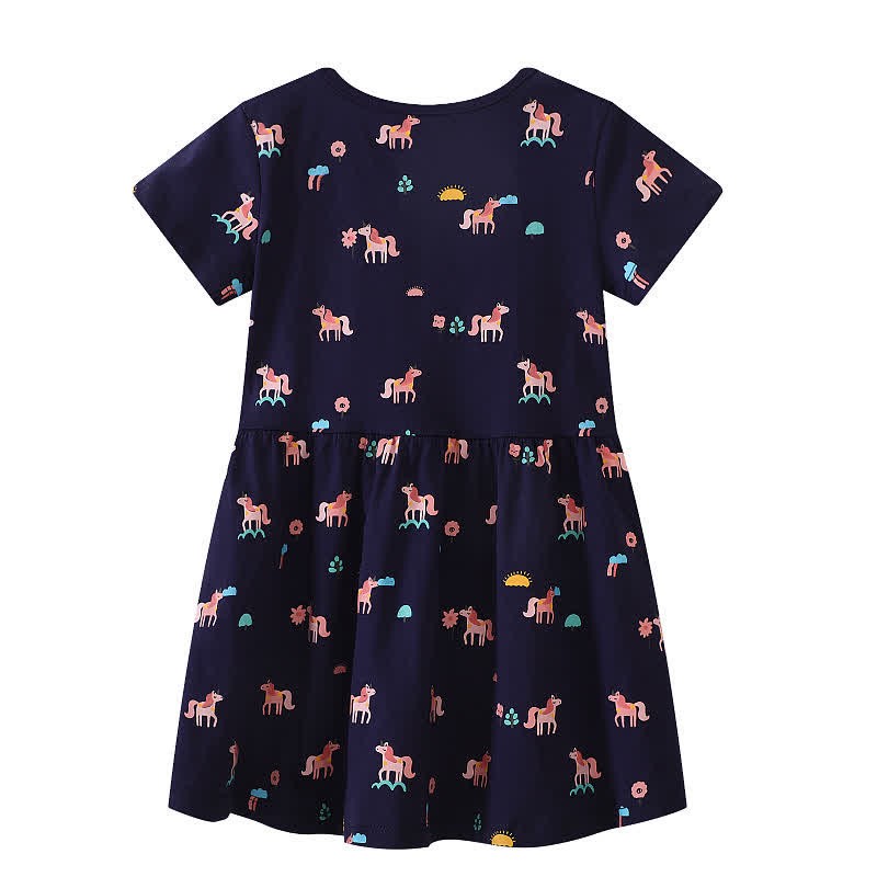 Toddler Dark Blue Unicorn Sun Dress - image 2