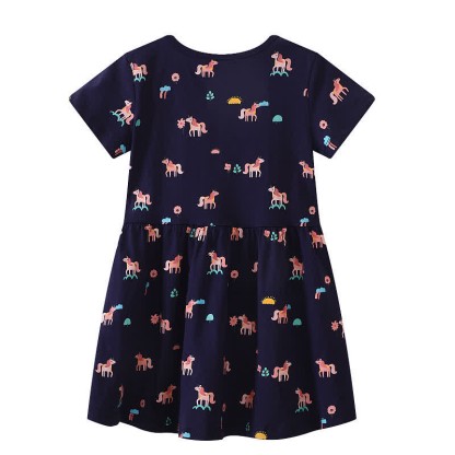 Toddler Dark Blue Unicorn Sun Dress - image 2