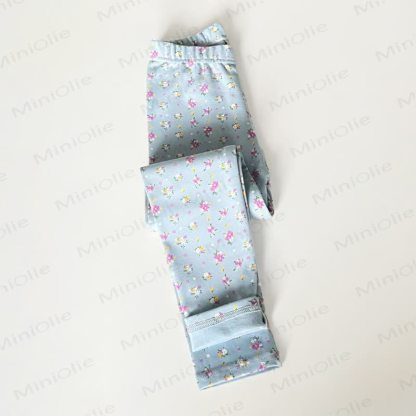 Toddler Kid Girl Leggings - Blue Flower - 14Y - image 8