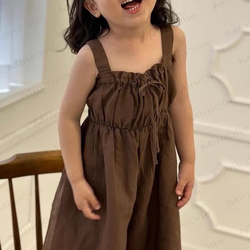 Toddler Solid Color Bow Vintage Overalls - image 9