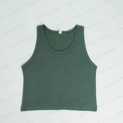 Toddler Solid Color Simple Tank Top - Green - 8Y - image 11