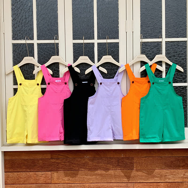 Toddler Solid Color Youthful Overalls - image 2