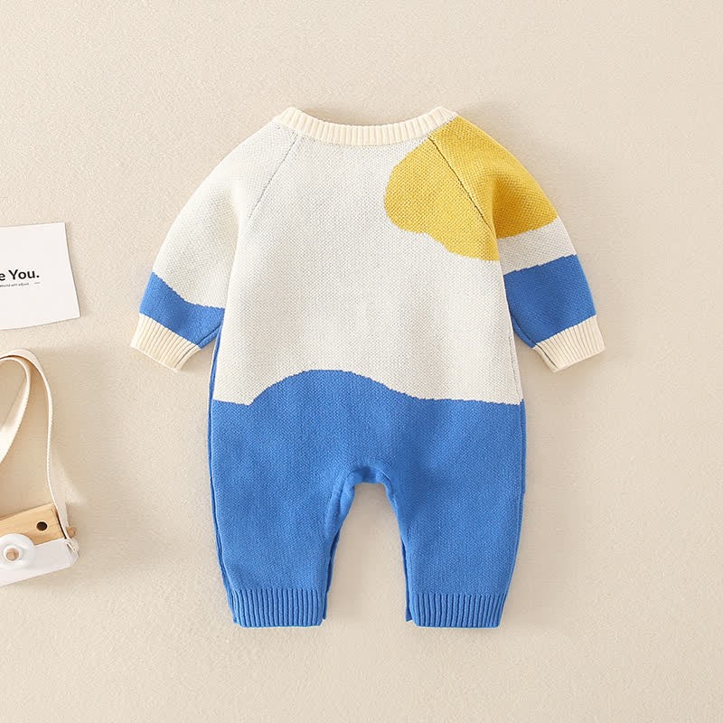 Baby Dinosaur Newborn Knitted Romper