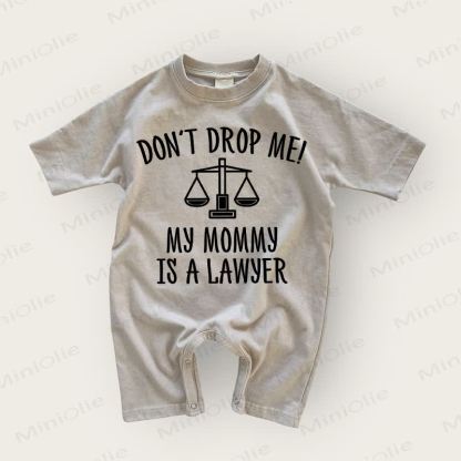 DON'T DROP ME! МУ МОММУ IS A LAWYER Baby Grey Romper - Warm Grey - 18-24M - image 1
