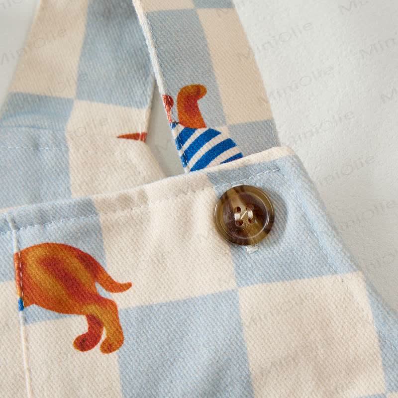 Baby Toddler Dachshund Checkerboard Print Overalls - image 7