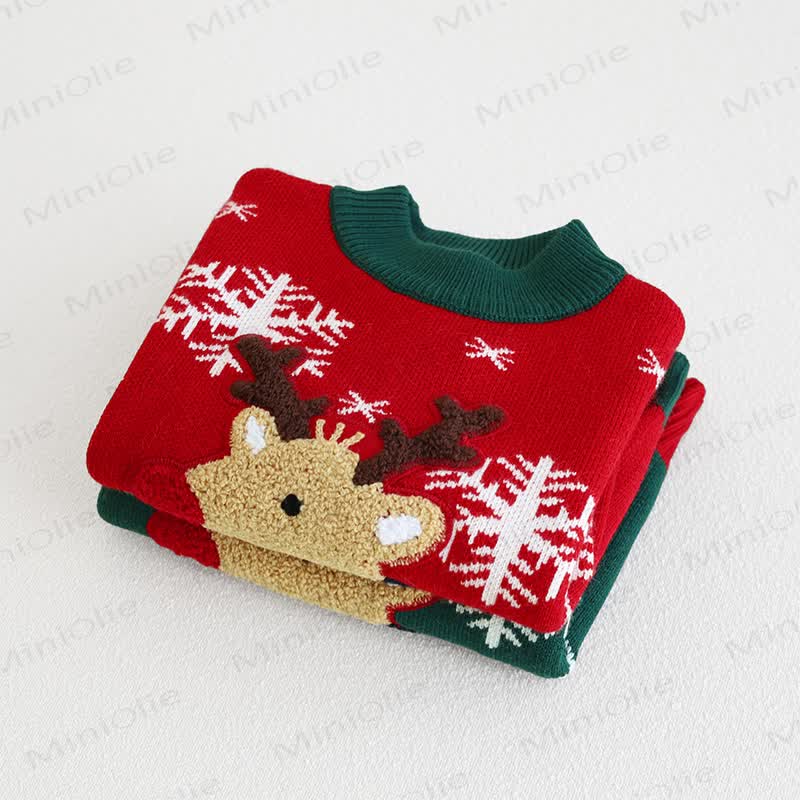 Toddler Lovely Reindeer Snow Knitted Sweater - image 8