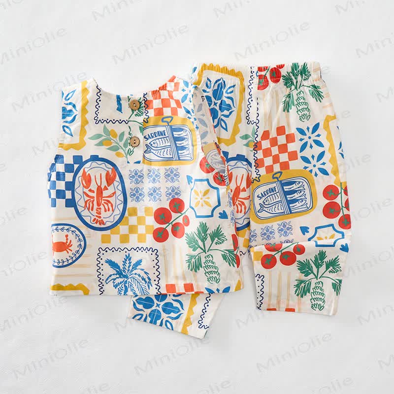 Baby Toddler Summer Italian Elements Sleeveless 2-piece Set - image 7