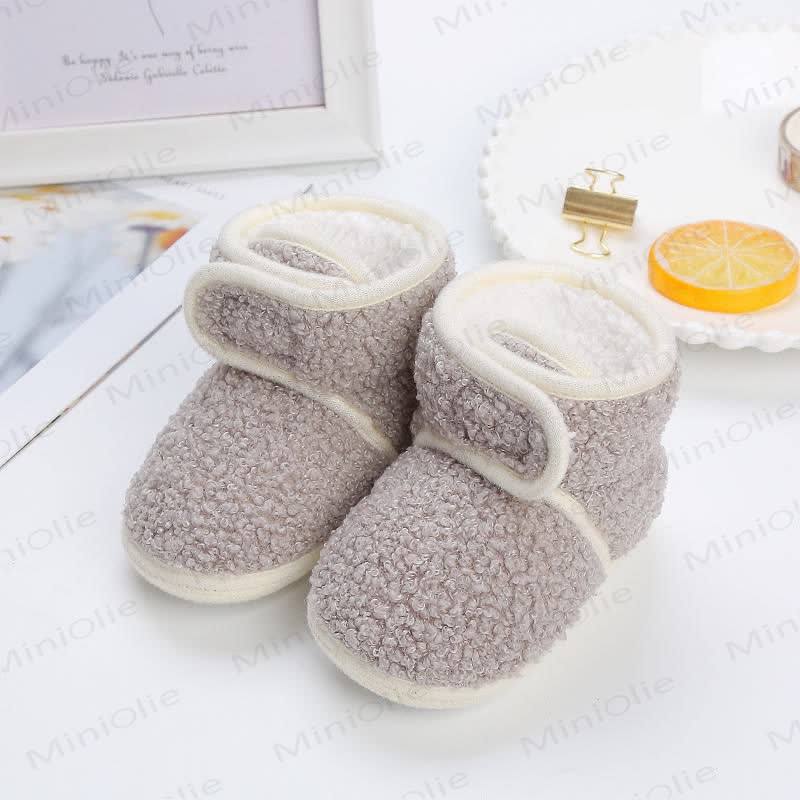 Baby Christmas Plush Warm Shoes - Grey - 12-15M - image 3