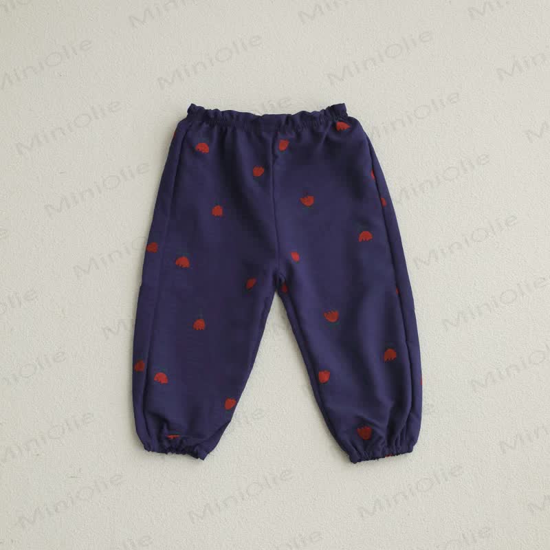 Toddler Tomato Dots Flower Plaid Pants - Flower - 7-9T - image 12
