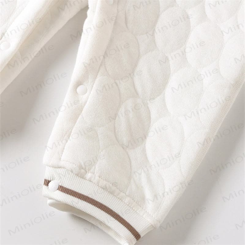  Baby Simple Quilted Bear Warm Romper - image 5