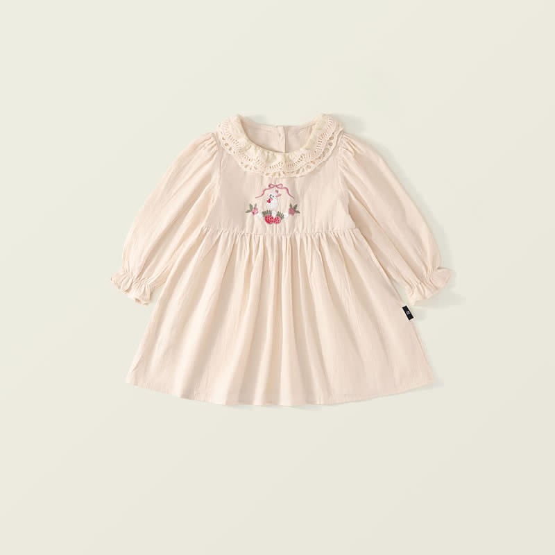 Toddler Strawberry Bow Bunny Sweet Dress - Apricot - 10Y - image 10