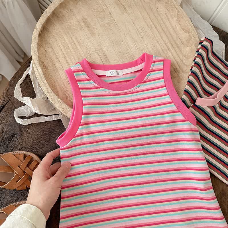 Toddler Stylish Striped Sleeveless Dress - image 10