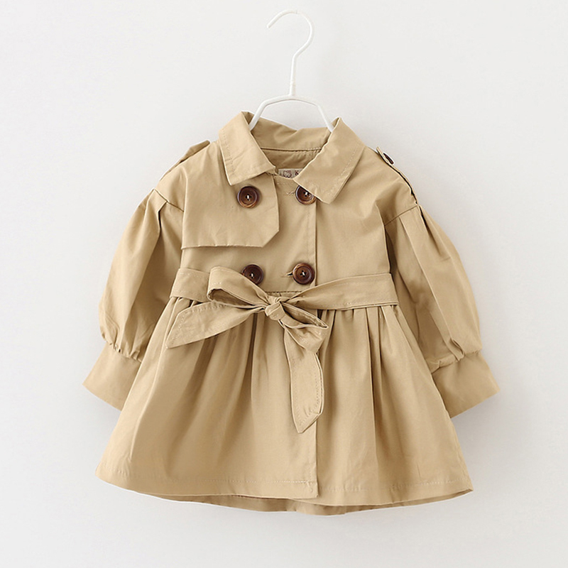 Baby Girl Ruffle Solid Color Coat - Khaki - 18-24M - image 1