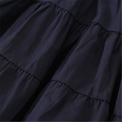 Toddler Kid Dark Blue Solid Color Dress - image 5