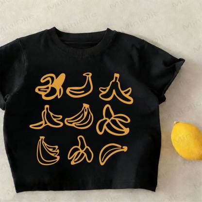 Toddler Kid Banana Print Black T-shirt - Black - 12-13T - image 1