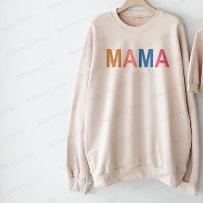 MAMA/MINI Mommy and Me Sweatshirt/Set - Beige - Mom Sweatshirt: XL - image 3