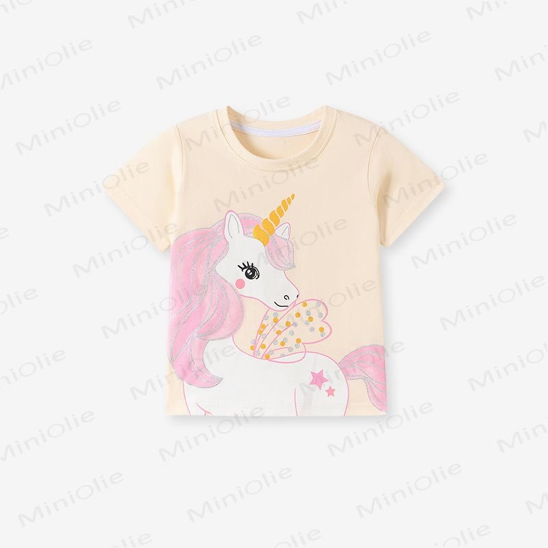  Toddler Kid Girl  Cotton Unicorn Short-Sleeve Set - image 4