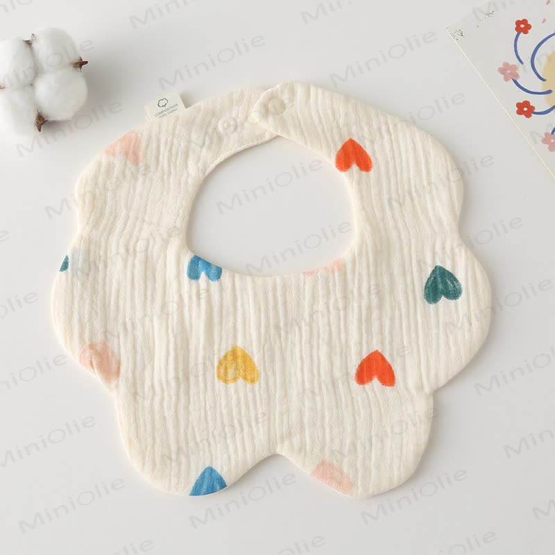 Newborn Baby 6 Layer Absorbent Bib 1 Piece - Heart - image 6