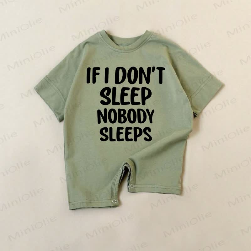 IF I DON'T SLEEP NOBODY SLEEPS Baby Green Slogan Romper - Green - 18-24M - image 1