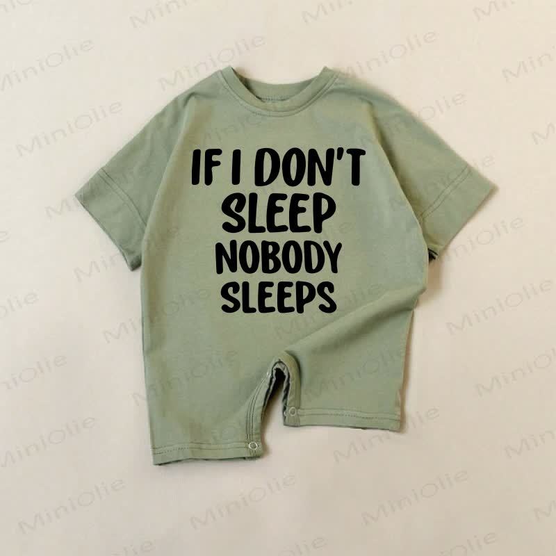 IF I DON'T SLEEP NOBODY SLEEPS Baby Green Slogan Romper - Green - 18-24M - image 1