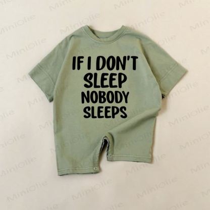 IF I DON'T SLEEP NOBODY SLEEPS Baby Green Slogan Romper - Green - 18-24M - image 1