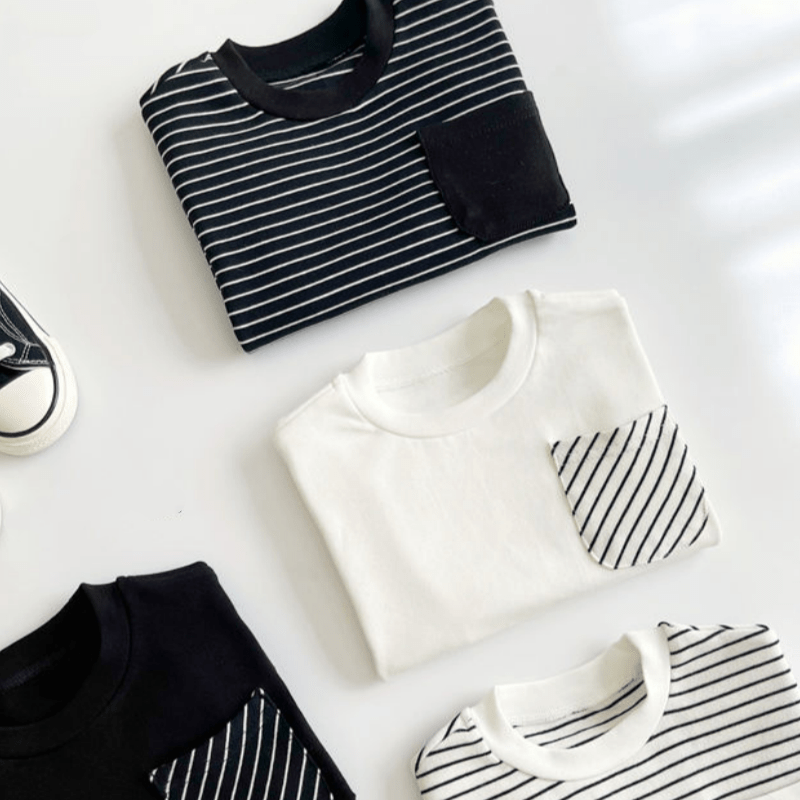 Toddler Striped Base Layer Simple T-Shirt - image 7