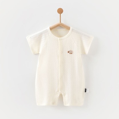 Baby Pure Cotton Textured Romper - White - 18-24M - image 3