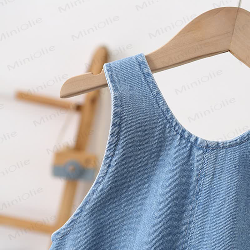 Toddler Pocket Smiley Denim Overalls - image 3