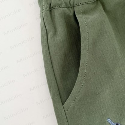 Baby Toddler Solid Color Animal Embroidered Casual Pants - image 8