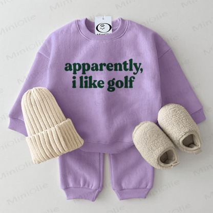 APPARENTLY I LIKE GOLF Baby 2-Piece Set - Purple - 2-3T - image 4