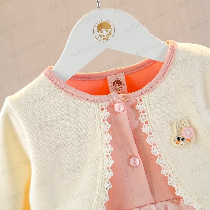 Baby Toddler Bunny Pink Mesh Dress - image 3