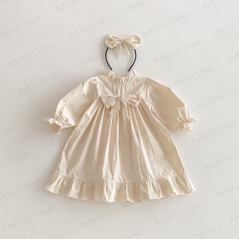 Baby Toddler Solid Color Bow Dress/Bodysuit - image 18