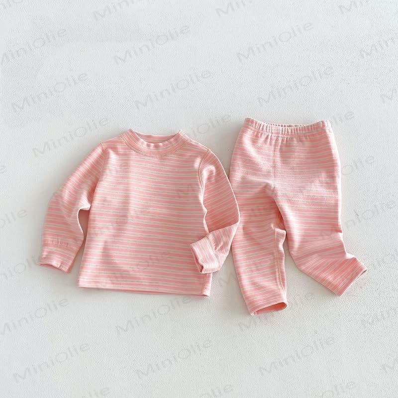 Baby Toddler Striped Top and Pants Lounge 2-piece Set - Pink - 6-7T - image 5