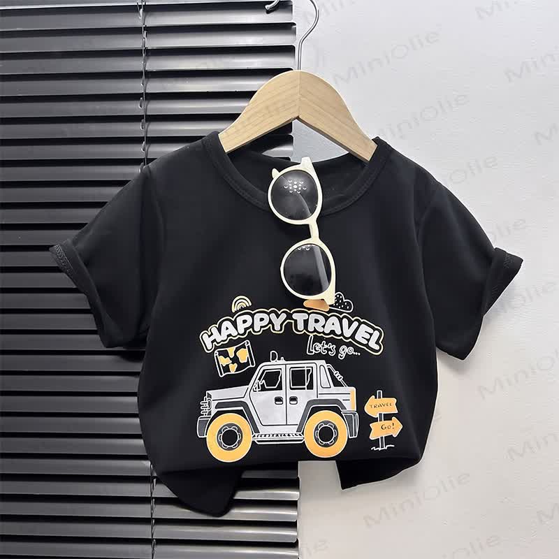 Toddler Cartoon Print Boxy T-Shirt - Black Car - 4-5T - image 9
