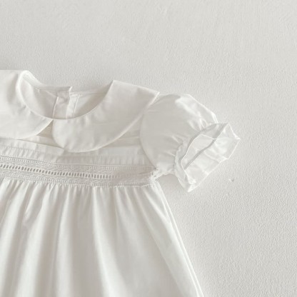 Toddler Girl Solid Color White Sweet Dress - image 14