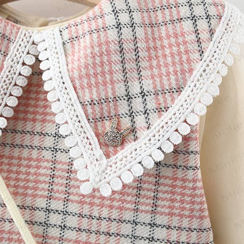 Baby Plaid Dress with Flower Bag - image 4